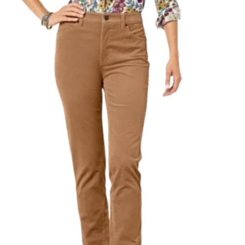 [Talbots] Mid Rise Brown Corduroy Cut Off Ankle Pants - Size 8P